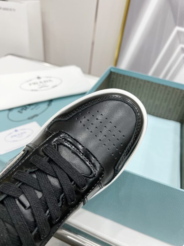 Prada Downtown Perforated Sneakers Black For Women 1.2in/30mm PRD 