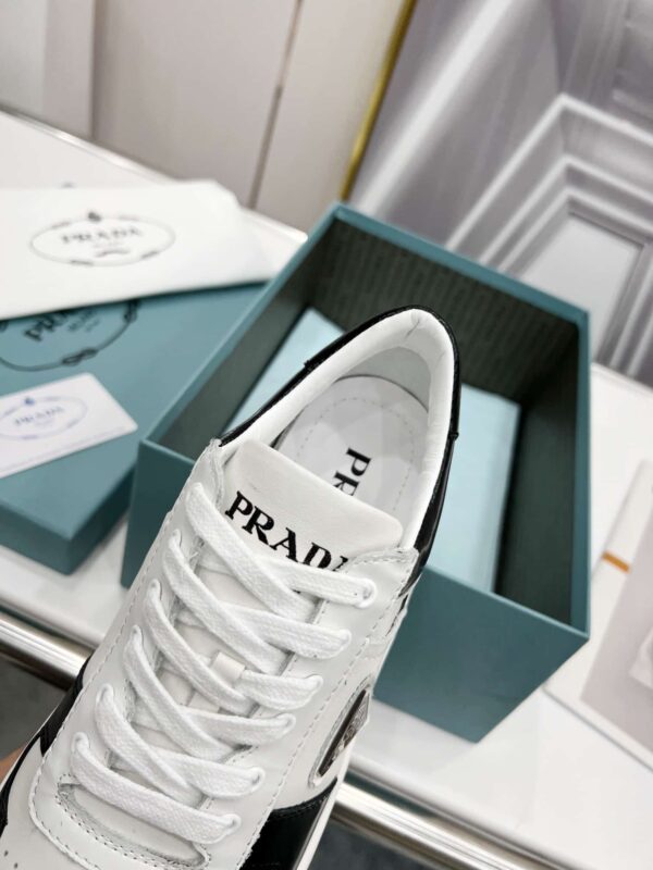 Prada Downtown Perforated Sneakers Black/White For Women 1.2in/30mm PRD 2EE364_3LKG_F0964