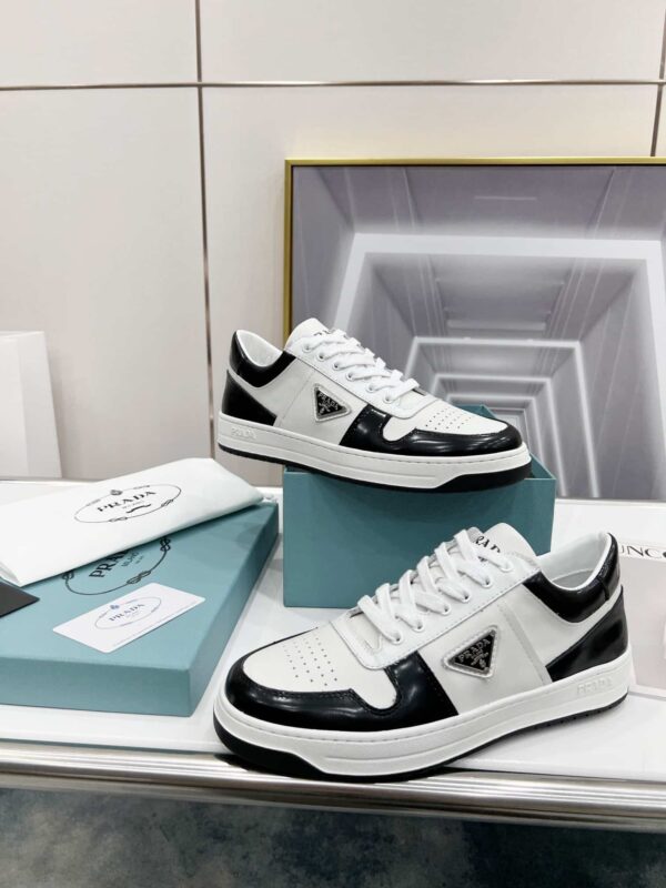 Prada Downtown Perforated Sneakers Black/White For Women 1.2in/30mm PRD 2EE364_3LKG_F0964
