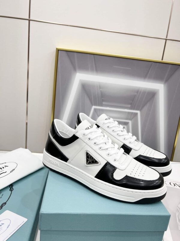 Prada Downtown Perforated Sneakers Black/White For Women 1.2in/30mm PRD 2EE364_3LKG_F0964