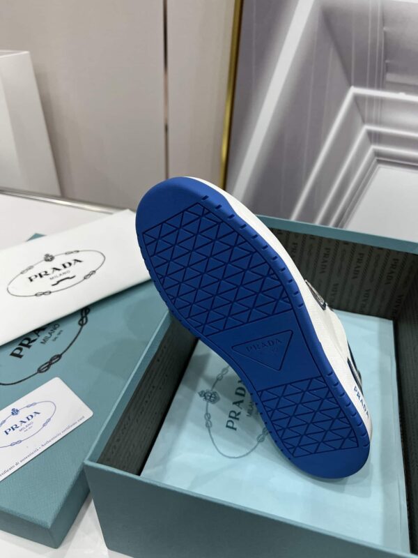 Prada Downtown Perforated Sneakers Blue/White For Women 1.2in/30mm PRD 2EE364_3LKG_F098Z