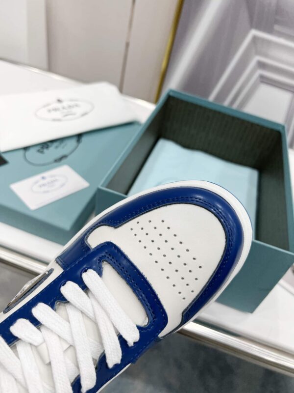 Prada Downtown Perforated Sneakers Blue/White For Women 1.2in/30mm PRD 2EE364_3LKG_F098Z