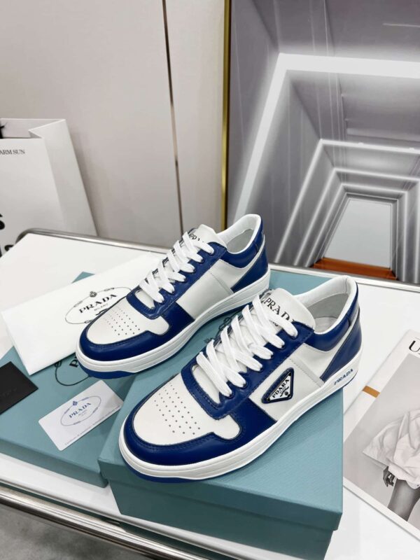 Prada Downtown Perforated Sneakers Blue/White For Women 1.2in/30mm PRD 2EE364_3LKG_F098Z