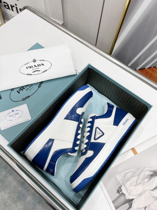 Prada Downtown Perforated Sneakers Blue/White For Women 1.2in/30mm PRD 2EE364_3LKG_F098Z
