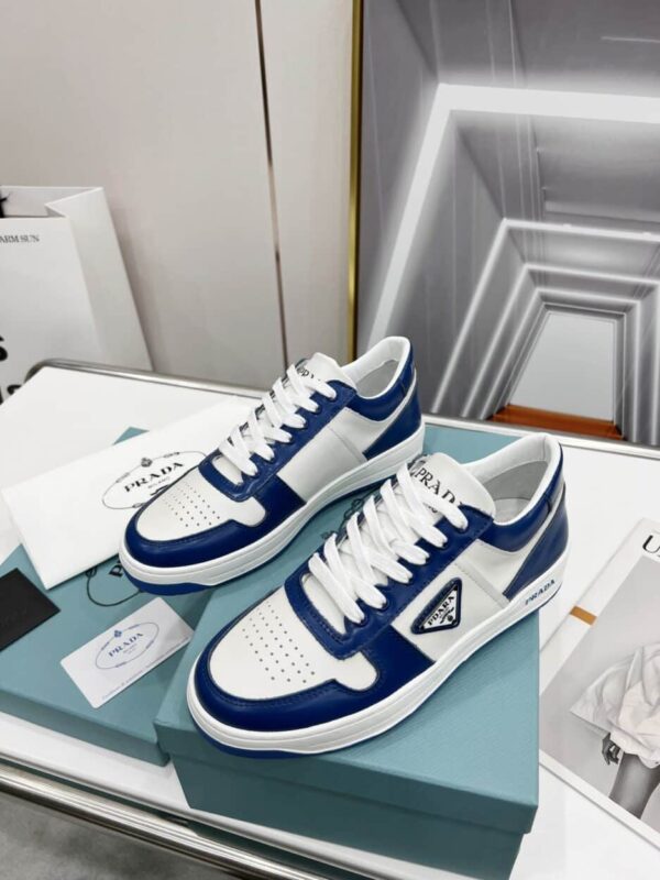 Prada Downtown Perforated Sneakers Blue/White For Women 1.2in/30mm PRD 2EE364_3LKG_F098Z