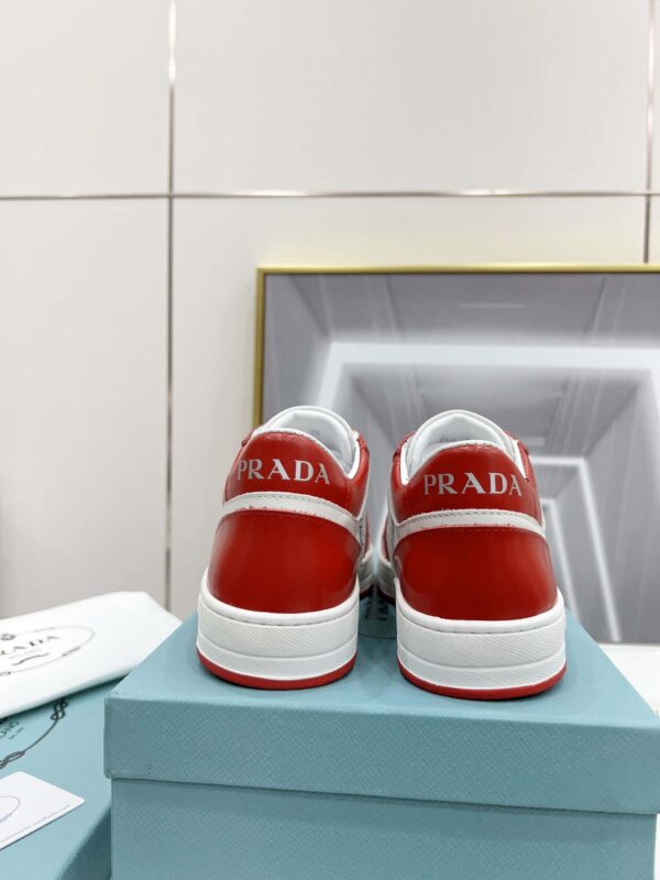 Prada Downtown Perforated Sneakers Red/White For Women 1.2in/30mm PRD 2EE364_3LKG_F0O3N