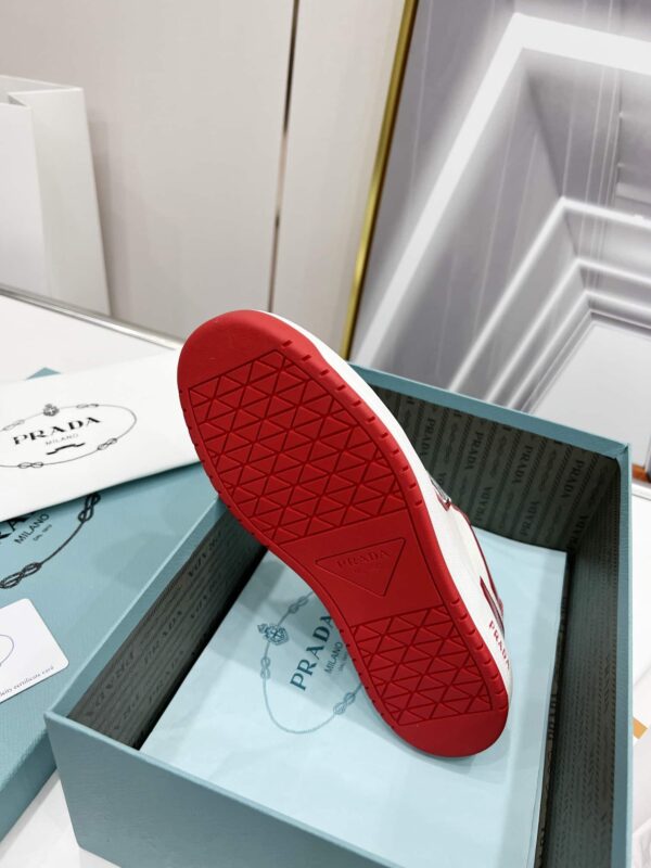 Prada Downtown Perforated Sneakers Red/White For Women 1.2in/30mm PRD 2EE364_3LKG_F0O3N