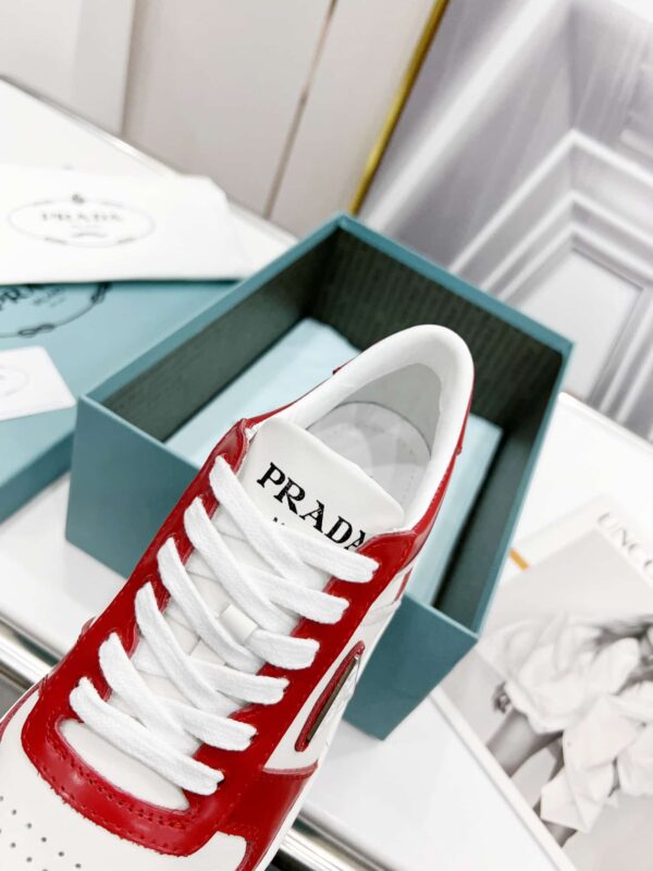 Prada Downtown Perforated Sneakers Red/White For Women 1.2in/30mm PRD 2EE364_3LKG_F0O3N