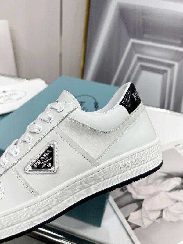 Prada Downtown Perforated Sneakers White/Black For Women 1.2in/30mm PRD  1E792M_3LJ6_F0964_F_030