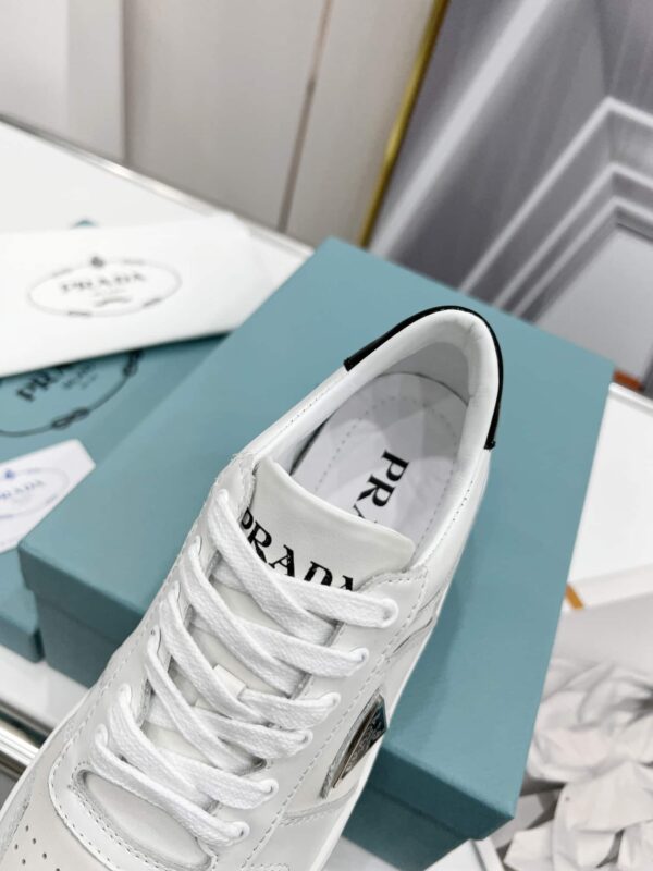 Prada Downtown Perforated Sneakers White/Black For Women 1.2in/30mm PRD  1E792M_3LJ6_F0964_F_030