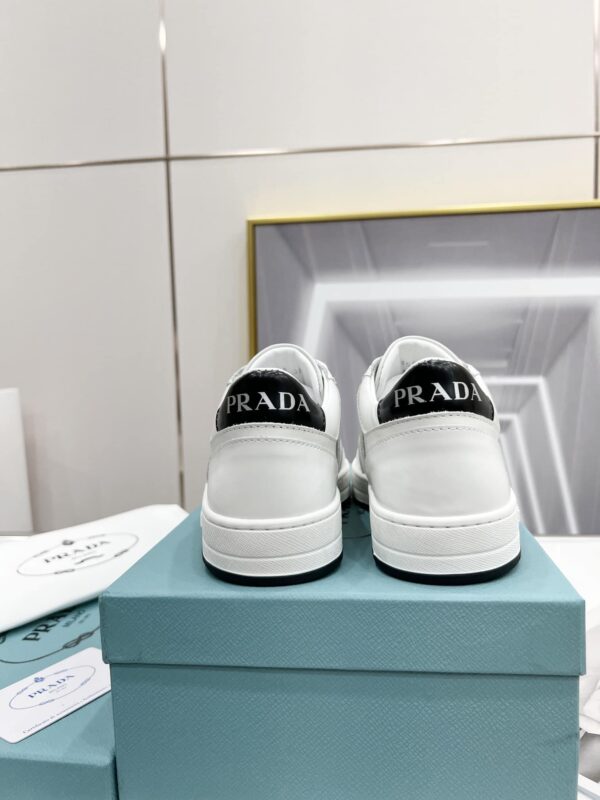 Prada Downtown Perforated Sneakers White/Black For Women 1.2in/30mm PRD  1E792M_3LJ6_F0964_F_030