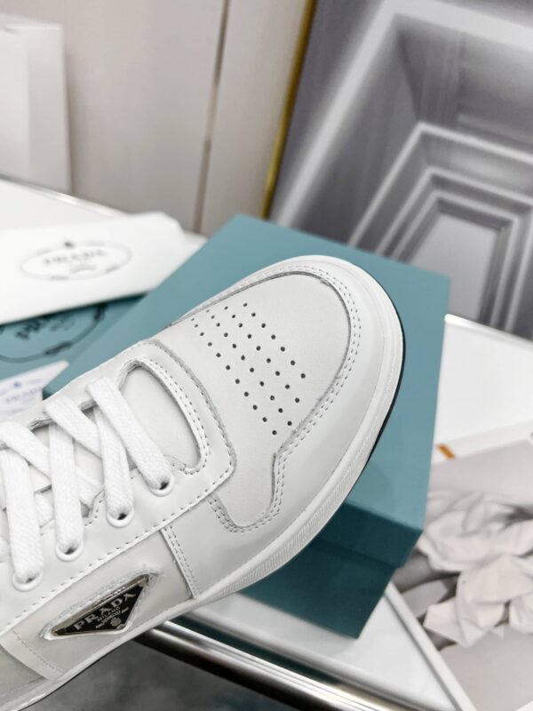 Prada Downtown Perforated Sneakers White/Black For Women 1.2in/30mm PRD  1E792M_3LJ6_F0964_F_030