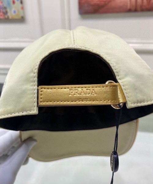 Prada Drill Baseball Cap Beige Prada Cap
