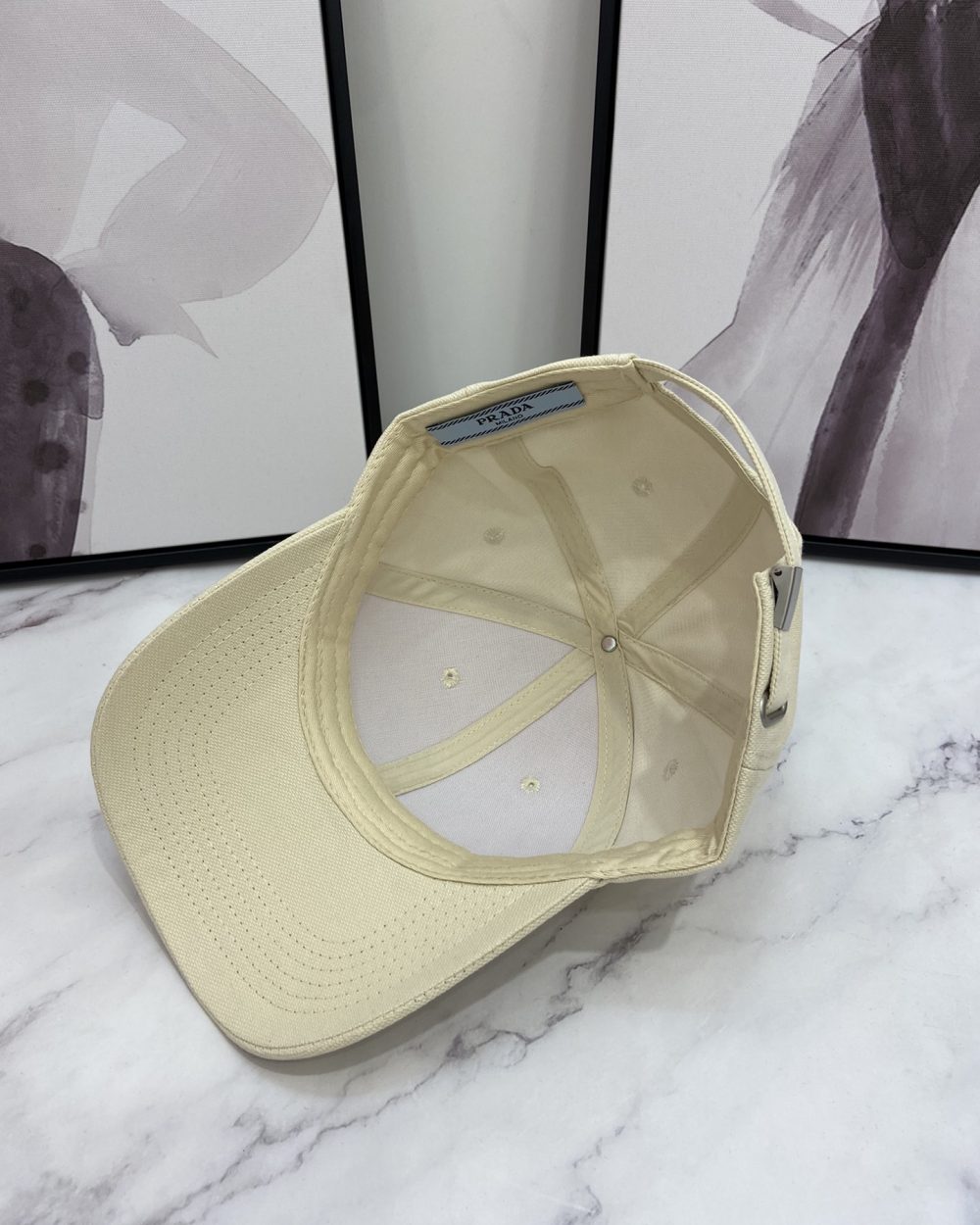 Prada Drill Baseball Cap Beige Prada Cap