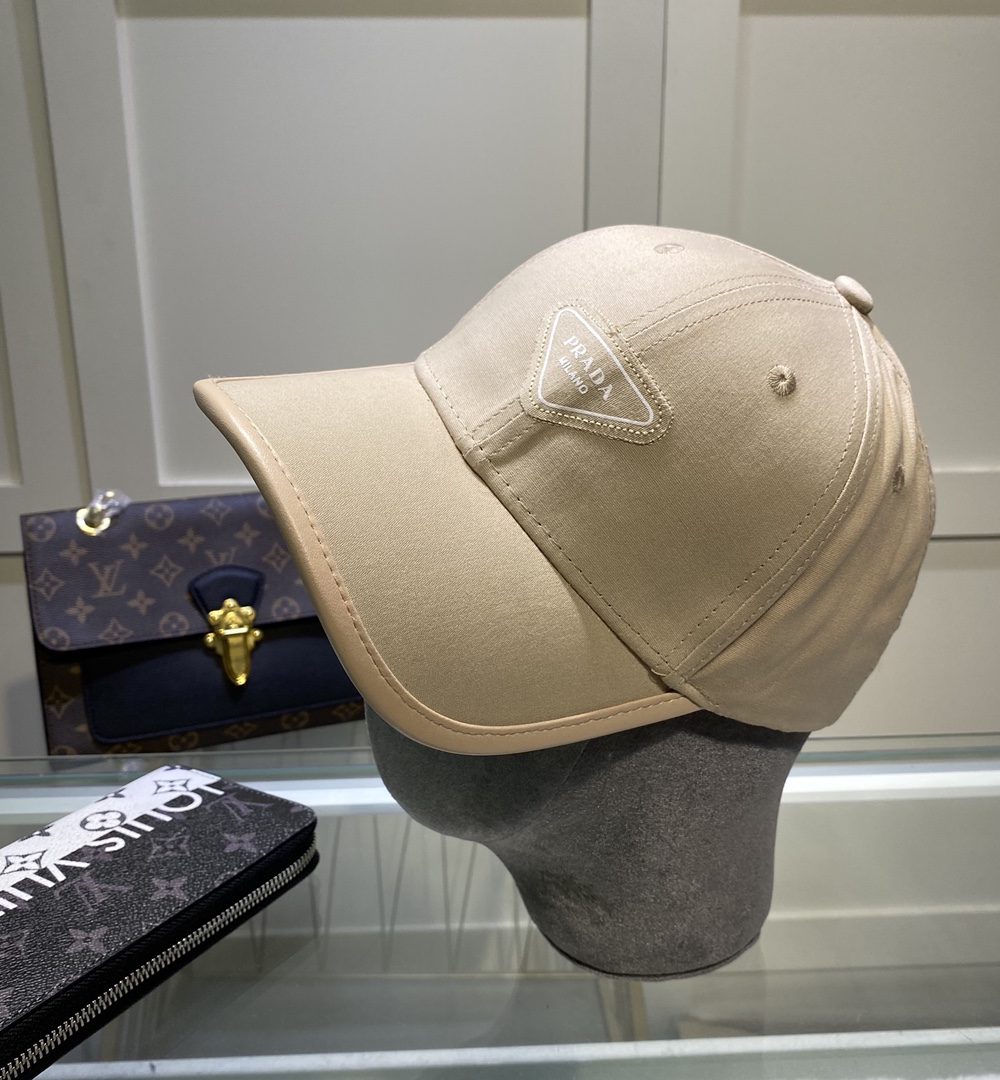 Prada Drill Baseball Cap Beige Prada Cap
