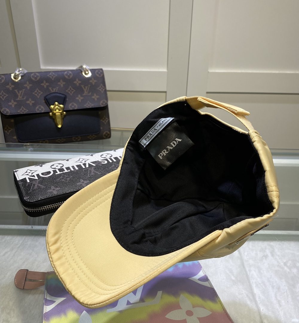 Prada Drill Baseball Cap Beige Prada Cap