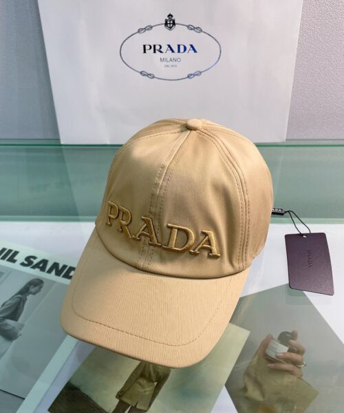 Prada Drill Baseball Cap Beige Prada Cap