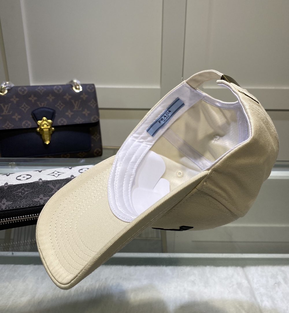 Prada Drill Baseball Cap Beige Prada Cap