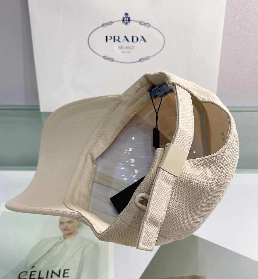 Prada Drill Baseball Cap Beige Prada Cap