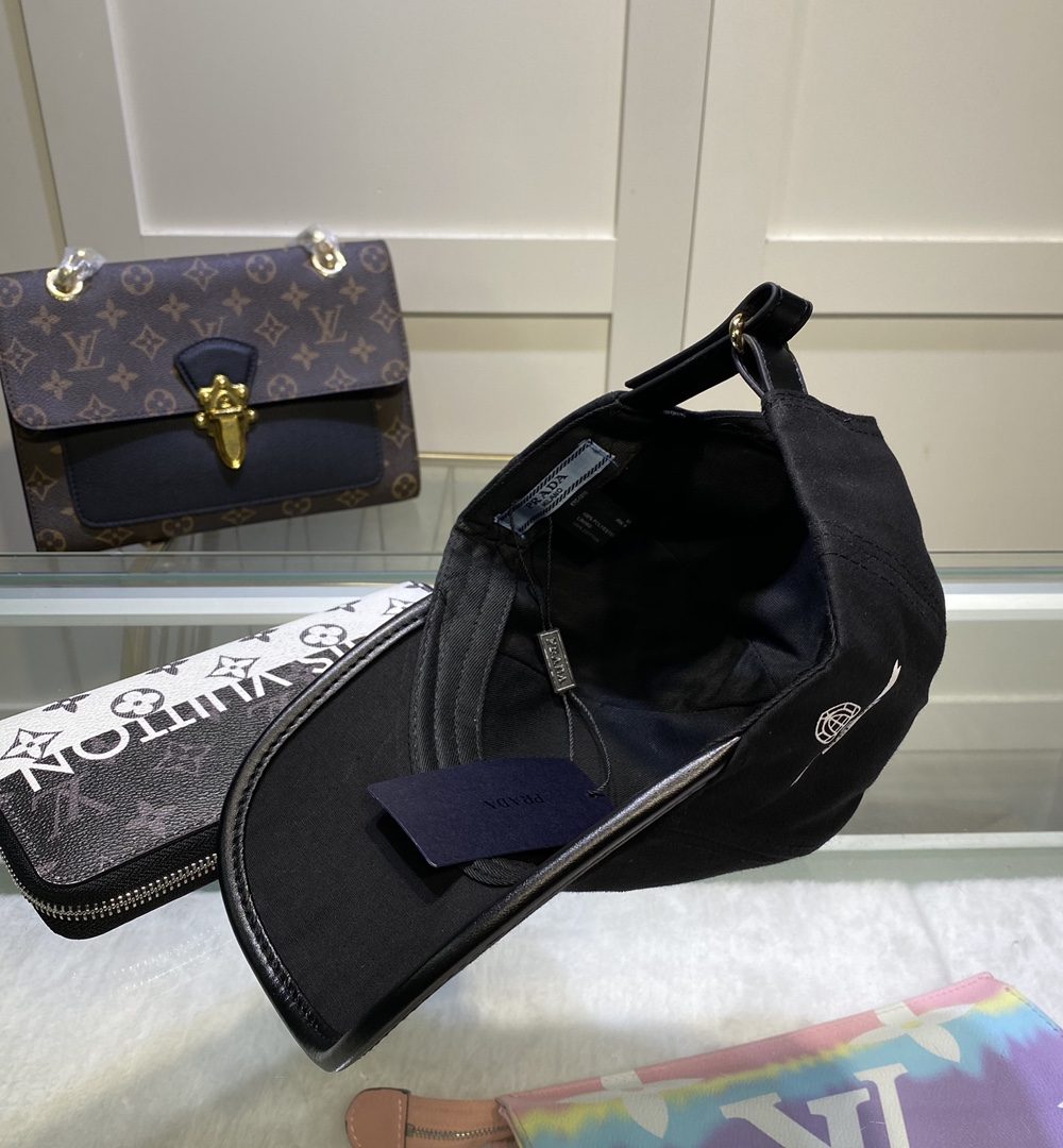 Prada Drill Baseball Cap Black Prada Cap