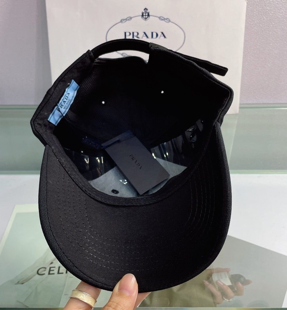 Prada Drill Baseball Cap Black Prada Cap