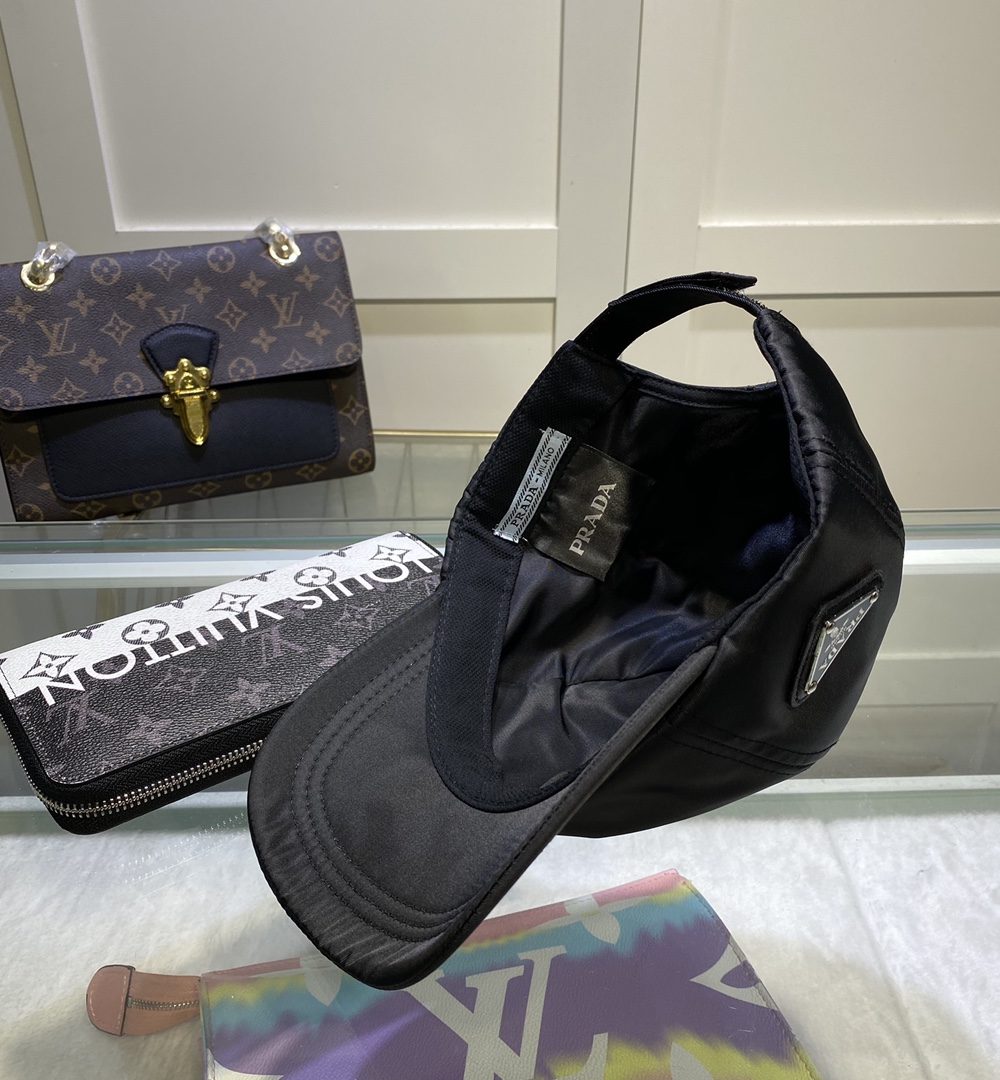 Prada Drill Baseball Cap Black Prada Cap