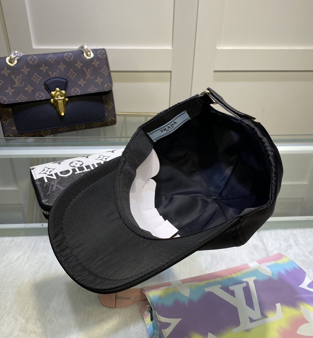 Prada Drill Baseball Cap Black Prada Cap