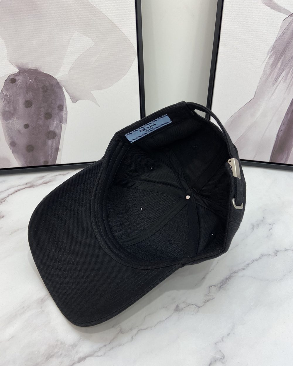 Prada Drill Baseball Cap Black Prada Cap