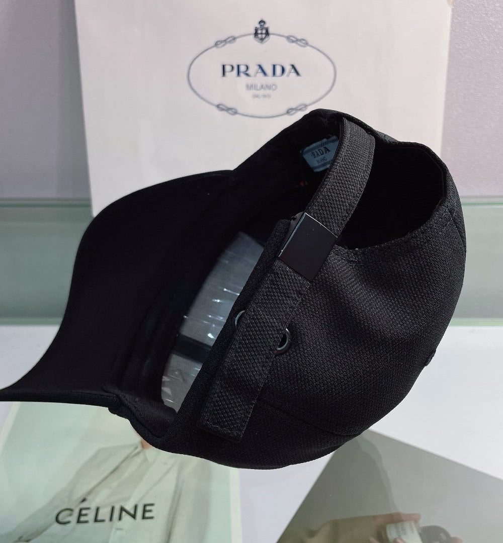 Prada Drill Baseball Cap Black Prada Cap