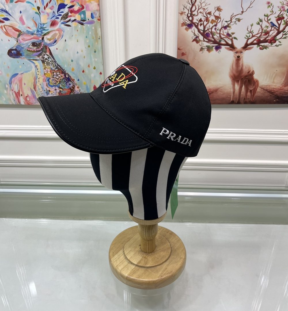 Prada Drill Baseball Cap Black Prada Cap