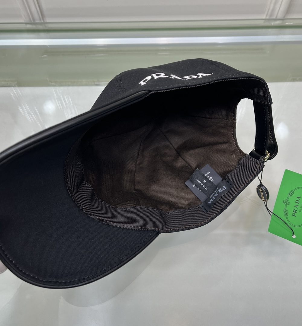 Prada Drill Baseball Cap Black Prada Cap