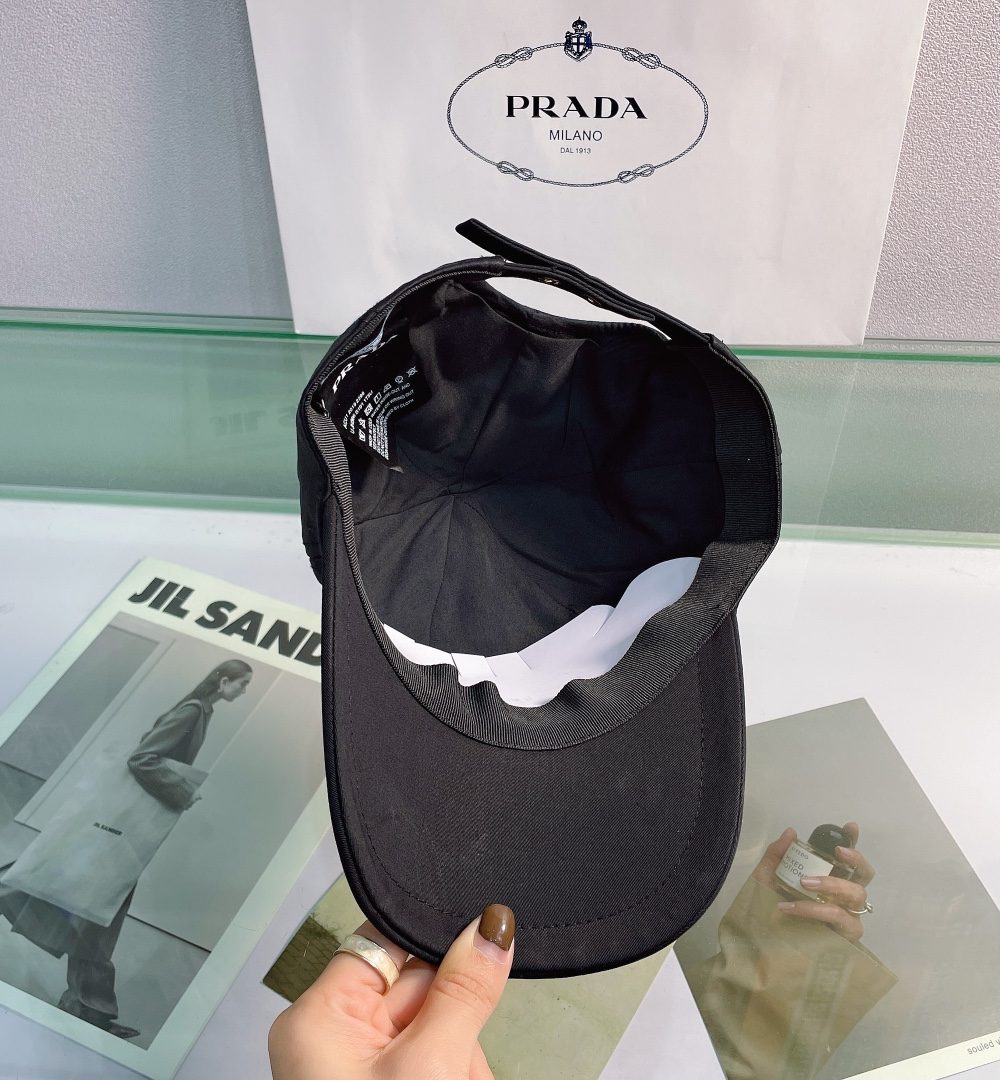 Prada Drill Baseball Cap Black Prada Cap