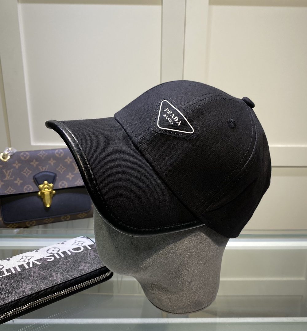 Prada Drill Baseball Cap Black Prada Cap