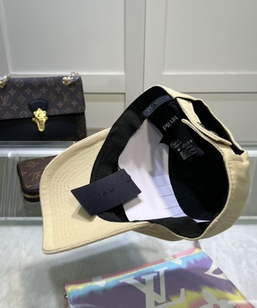 Prada Drill Baseball Cap Cream Prada Cap