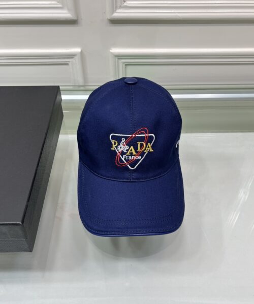 Prada Drill Baseball Cap Dark Blue Prada Cap