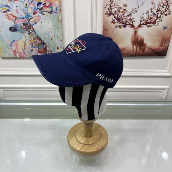Prada Drill Baseball Cap Dark Blue Prada Cap