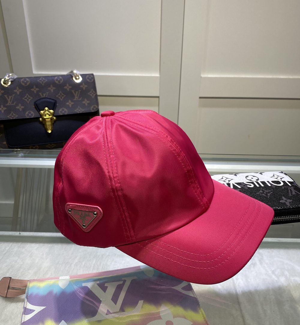 Prada Drill Baseball Cap Dark Pink Prada Cap