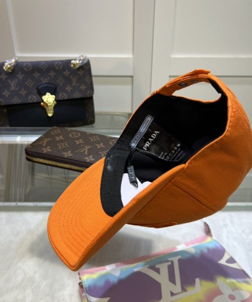 Prada Drill Baseball Cap Orange Prada Cap
