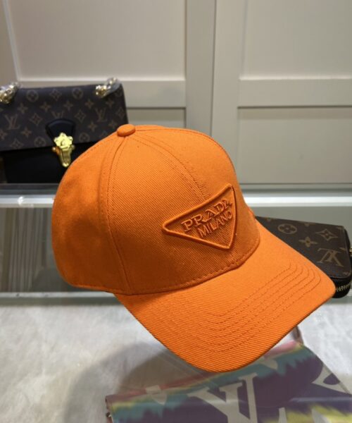 Prada Drill Baseball Cap Orange Prada Cap