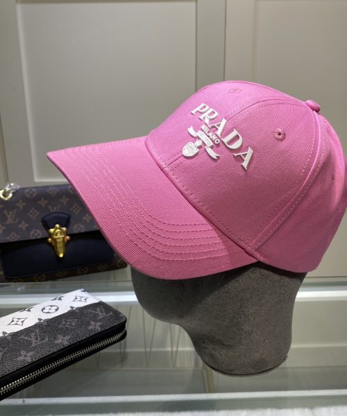 Prada Drill Baseball Cap Pink Prada Cap