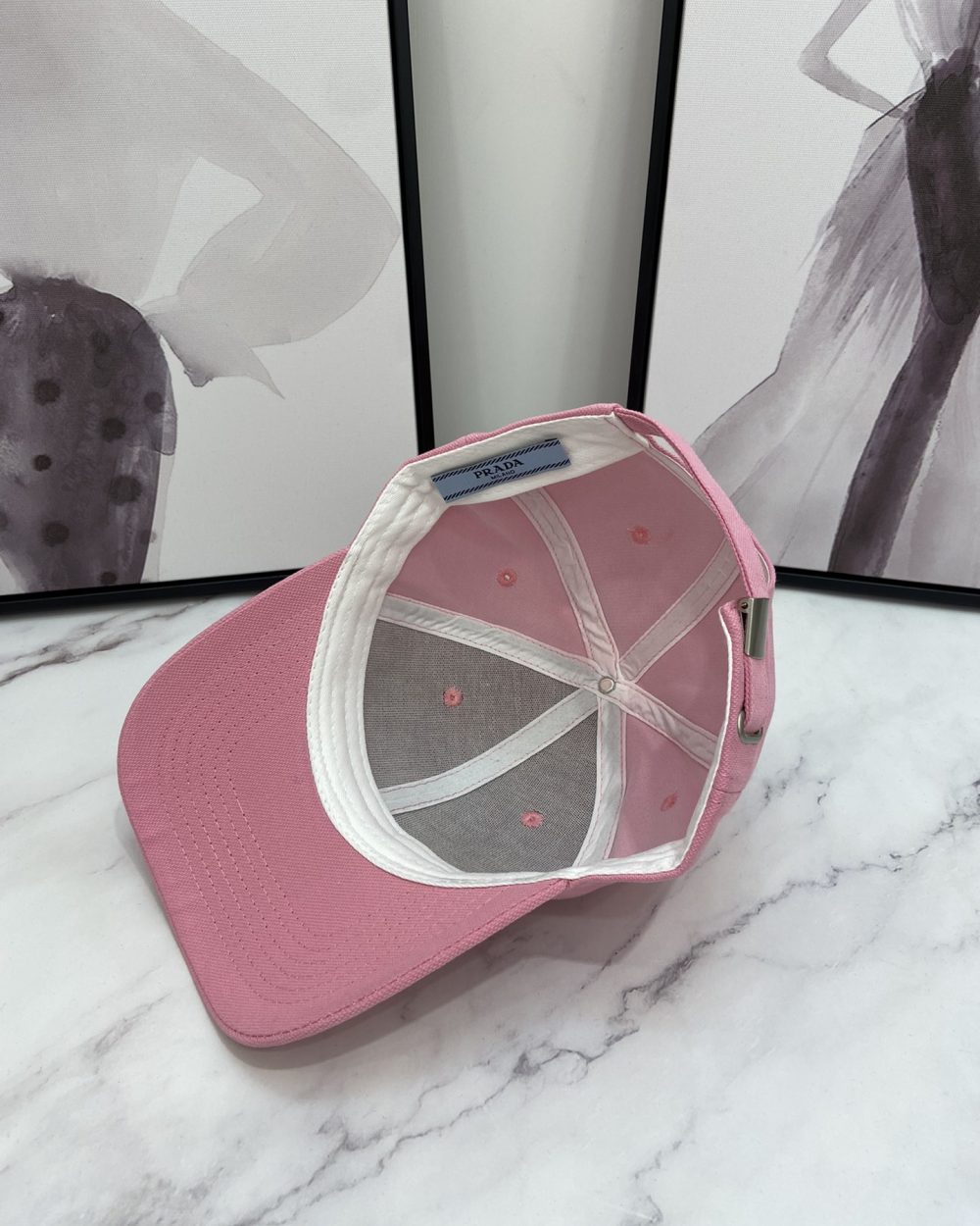 Prada Drill Baseball Cap Pink Prada Cap