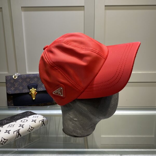 Prada Drill Baseball Cap Red Prada Cap