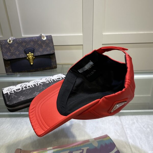 Prada Drill Baseball Cap Red Prada Cap
