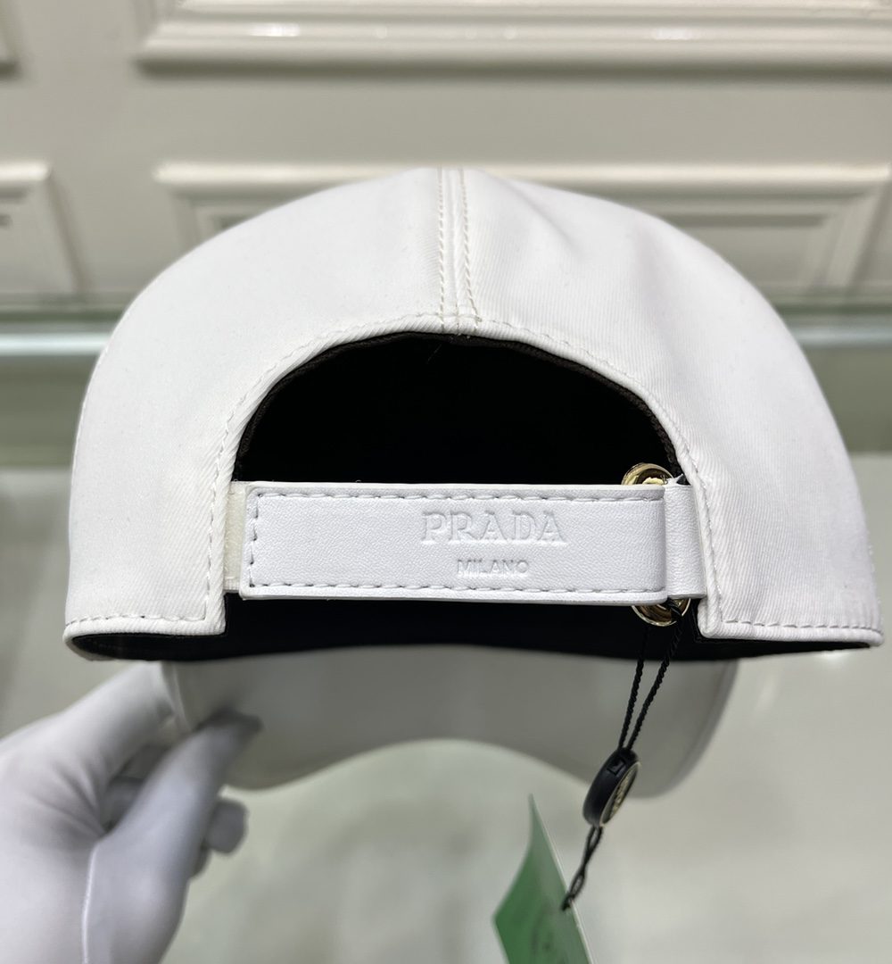 Prada Drill Baseball Cap White Prada Cap