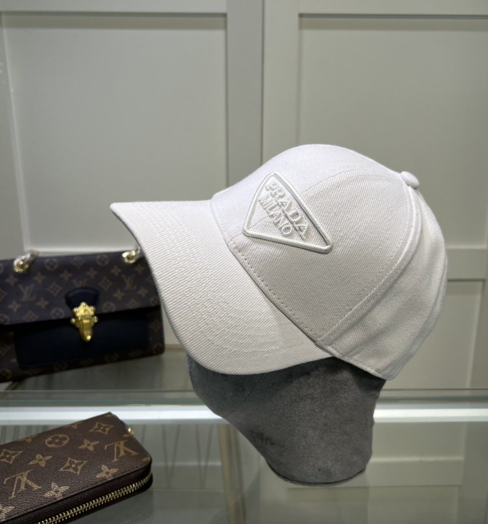 Prada Drill Baseball Cap White Prada Cap