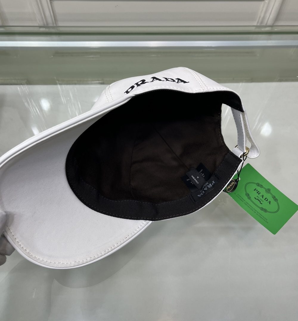 Prada Drill Baseball Cap White Prada Cap