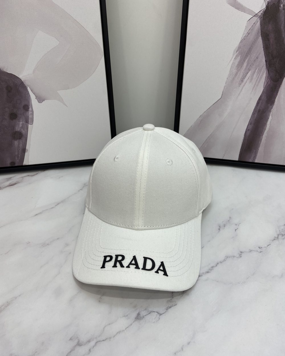 Prada Drill Baseball Cap White Prada Cap