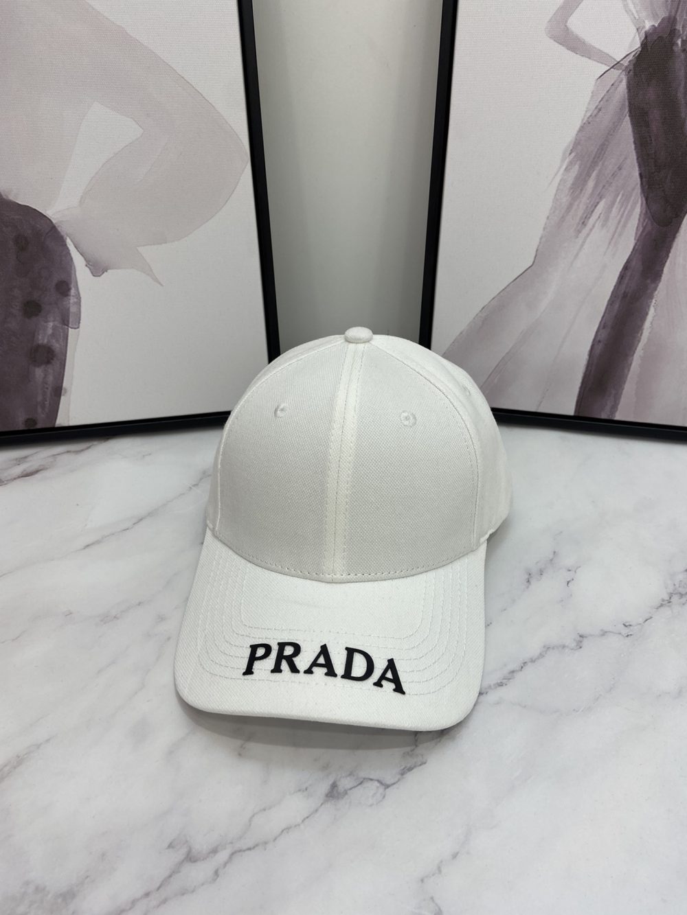 Prada Drill Baseball Cap White Prada Cap - Image 2