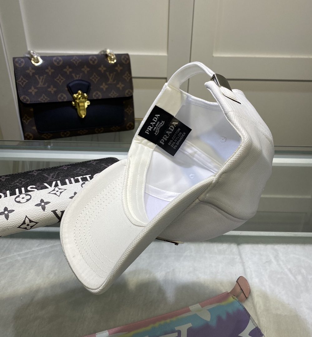 Prada Drill Baseball Cap White Prada Cap