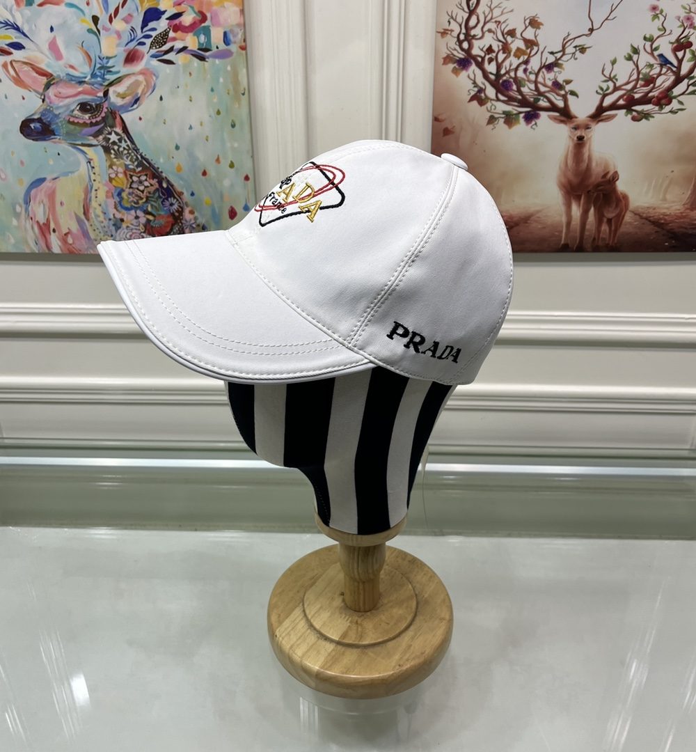 Prada Drill Baseball Cap White Prada Cap